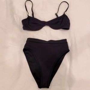 Lspace High-Waisted Black Bikini